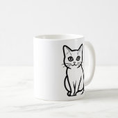 Tasse Silhouette de Chat Minimaliste (Devant droit)