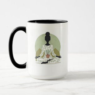 Tasse Silhouette Émeraude Moderne de Méditation