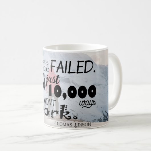 Tasse simple de citation de Thomas Edison (Devant droit)