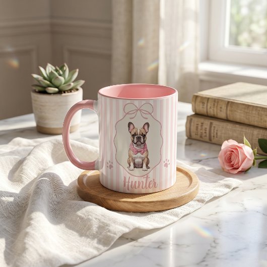 Tasse simple moderne avec nom et photo de l'animal