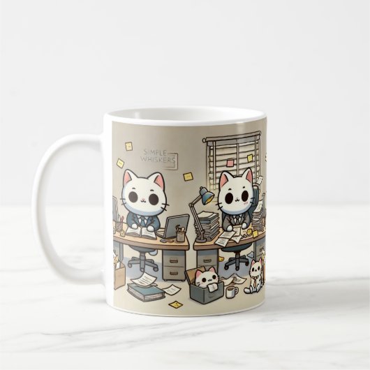 Tasse Simple Whiskers Chaos de Bureau (Gauche)