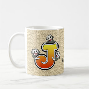Tasse Singe Chaussette Monogramme J