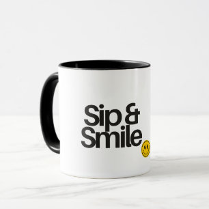 Tasse Sip & Smile Tasse drôle de café et de thé