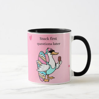 Tasse Snack d'abord, questions plus tard | Canard