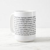 Tasse "sorts de jeu de mots de consonnes " (Devant gauche)