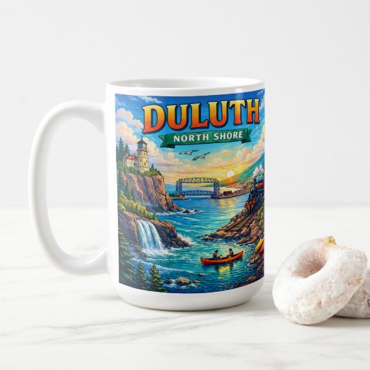 Tasse souvenir de Duluth North Shore Minnesota (Avec donut)