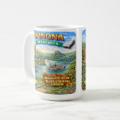 Tasse souvenir de Winona, MN Minnesota (Devant gauche)