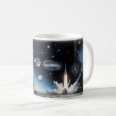Tasse Space Oddity — Lancement de fusée et Cosmos (Devant droit)