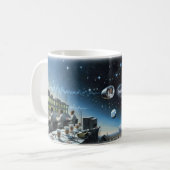Tasse Space Oddity — Lancement de fusée et Cosmos (Devant gauche)