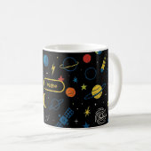 Tasse spatiale avec fusée et planètes pour garçons (Devant droit)