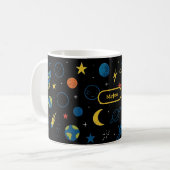 Tasse spatiale avec fusée et planètes pour garçons (Devant gauche)
