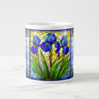Tasse spéciale en verre bleu iris