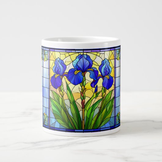 Tasse spéciale en verre bleu iris (Devant)