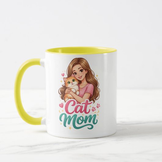 Tasse spéciale pour maman de chat – Tasse à café p (Gauche)