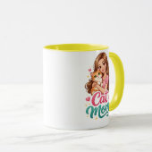 Tasse spéciale pour maman de chat – Tasse à café p (Devant droit)