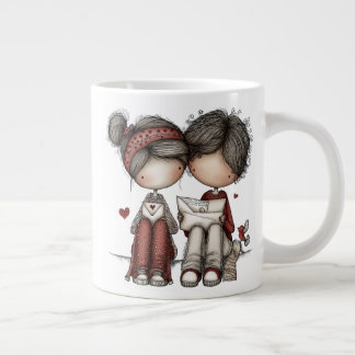 Tasse spéciale Saint-Valentin - Lettres d'amour su
