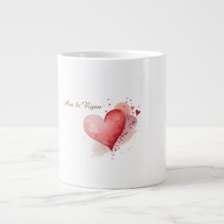 Tasse Spécialiste Nom de Couple Aquarelle Cœur Per