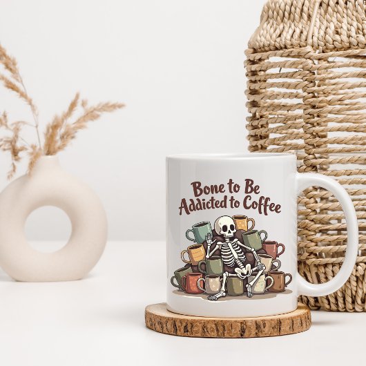 Tasse squelette de dépendance au café