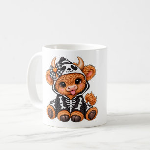 Tasse squelette de vache des Highlands Halloween