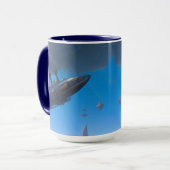 Tasse Steampunk Bateau à vapeur Dirigeable Science (Devant gauche)