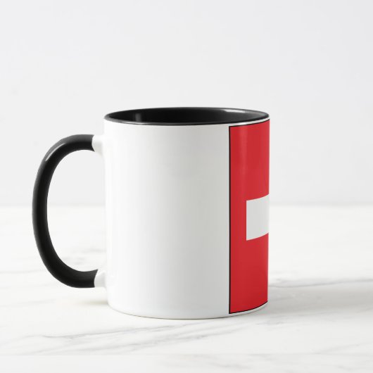 Tasse suisse carrée de drapeau (Gauche)