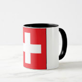 Tasse suisse carrée de drapeau (Devant droit)
