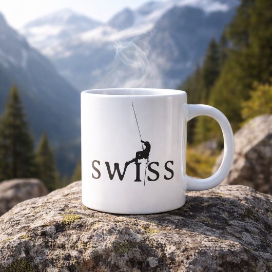 Tasse Suisse d'escalade silhouette de corde minima