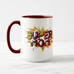 Tasse Super Maman de Style Bande Dessinée2