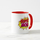 Tasse Super Maman Pop Art BD (Devant droit)