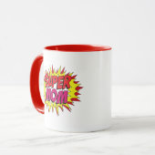 Tasse Super Maman Pop Art BD (Devant gauche)