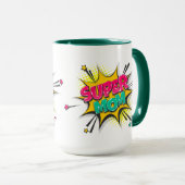 Tasse Super Maman Pop Art Comics (Devant droit)