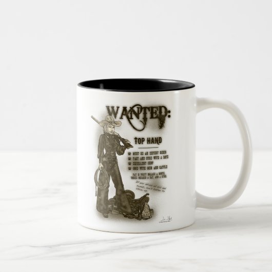 Tasse supérieure de cow-girl de main (Droit)