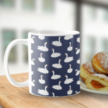 Tasse tendance moderne à motif de cygne bleu