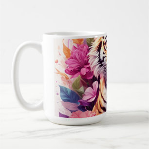 Tasse Tigre Floral - Tasse à café Tigre Rose - Esp