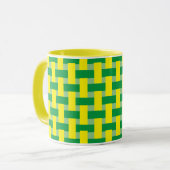 Tasse - Tissage vert et jaune (Devant gauche)