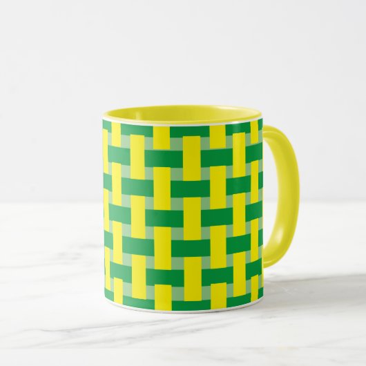 Tasse - Tissage vert et jaune (Devant droit)
