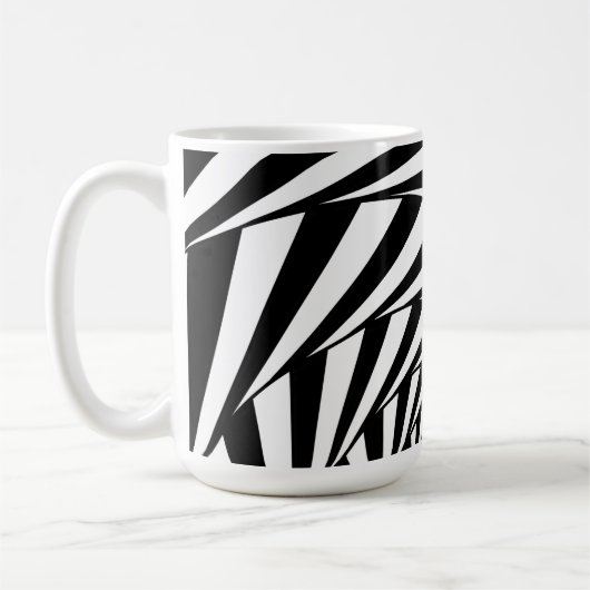Tasse Tourbillon Spirale Noir et Blanc Abstrait (Gauche)