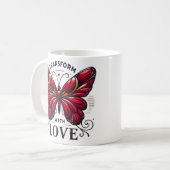 Tasse Transformez avec amour – Cadeau Papillon Rou (Devant gauche)