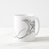 Tasse tribale de Dotwork de rayon de Manta (Devant droit)