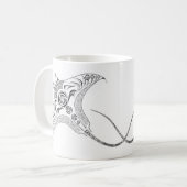 Tasse tribale de Dotwork de rayon de Manta (Devant gauche)