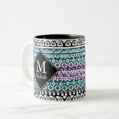 Tasse tribale de monogramme d'impression (Devant gauche)