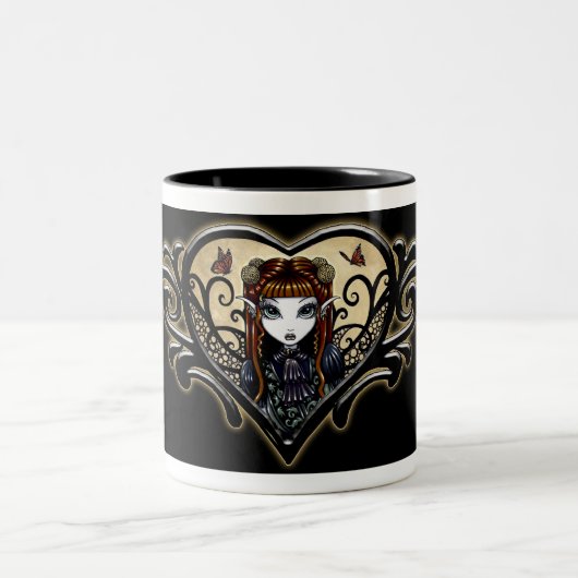 Tasse tribale noire de Faery de coeur de la (Centre)