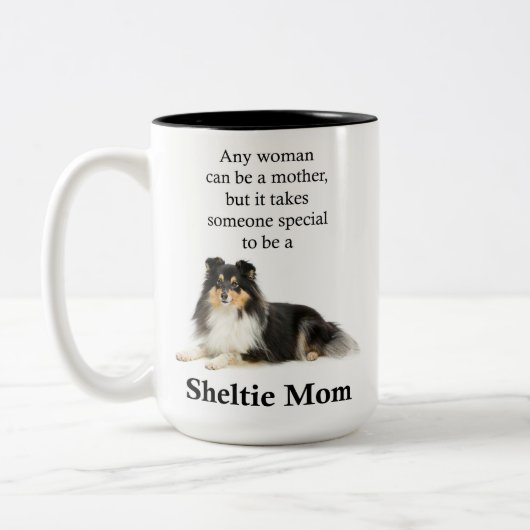 Tasse tricolore de maman de Sheltie (Gauche)