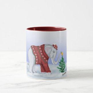 Tasse tricotée de chandail d'éléphant à