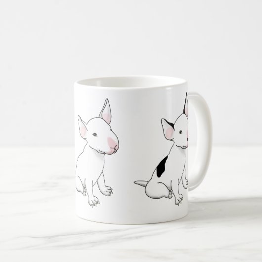 Tasse - trio de chiots bull terrier blancs (Devant droit)
