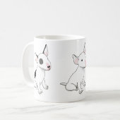Tasse - trio de chiots bull terrier blancs (Devant gauche)