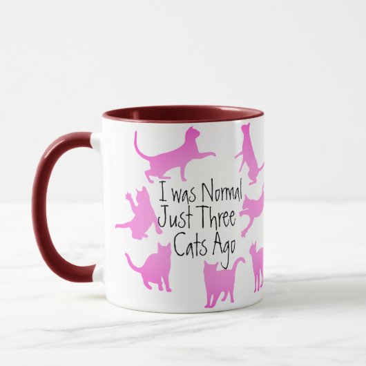 Tasse Trois Chats Avant - Conception Normale Drôle (Gauche)