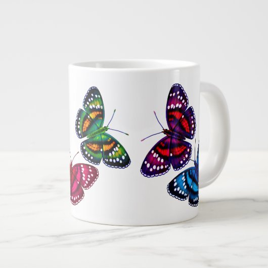 Tasse tropicale colorée d'éléphant de papillons (Devant droit)