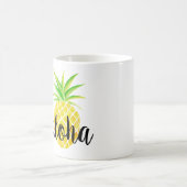 Tasse tropicale d'aquarelle d'ananas Aloha (Centre)