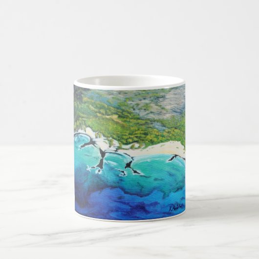 Tasse tropicale d'art de plage de vue aérienne (Centre)